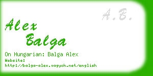 alex balga business card